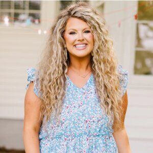 Whimsical Wildflower Top, Blue, 1X